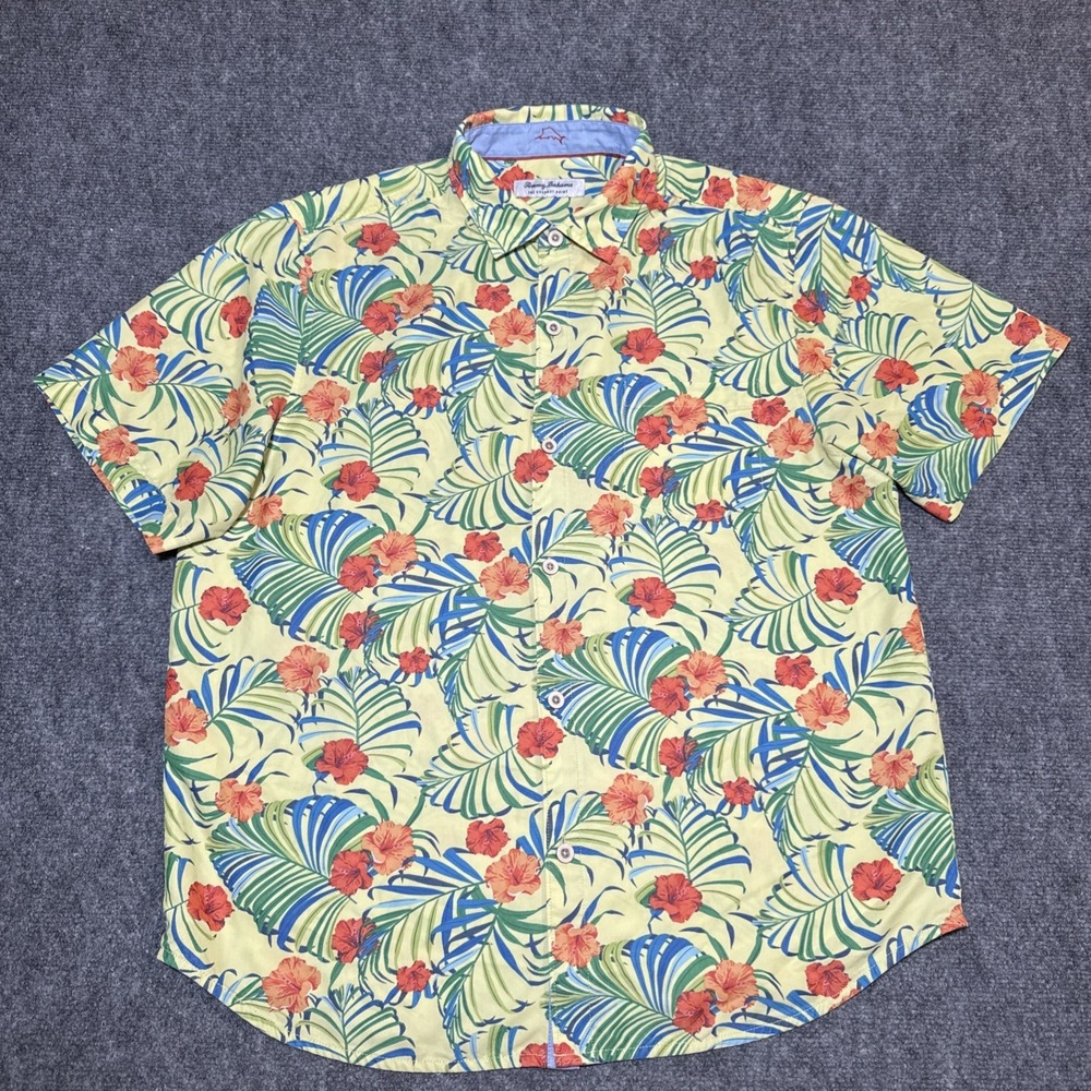 Tommy Bahama The Coconut Point Floral Shirt Short Sleeve Button Up Men's  Large